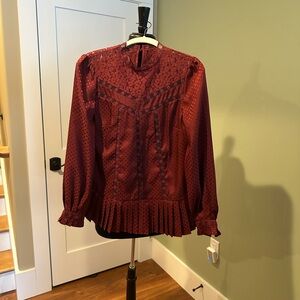 Ted Baker London Burgundy Lace Women's Top